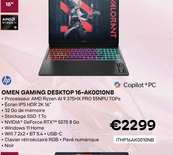 Offre: Omen gaming desktop 16-ak0010nb