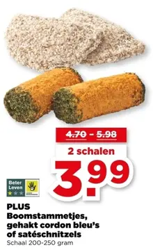 Aanbieding: Boomstammetjes, gehakt cordon bleu's of satéschnitzels