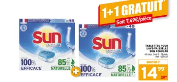 Offre: Tablettes pour lave-vaisselle SUN regular