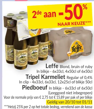 Promotie: Leffe, Tripel Karmeliet en Piedboeuf