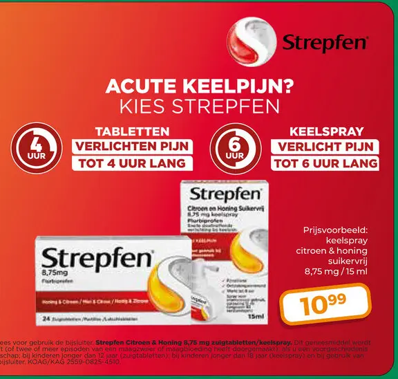Aanbieding: Strepfen keelspray citroen & honing suikervrij