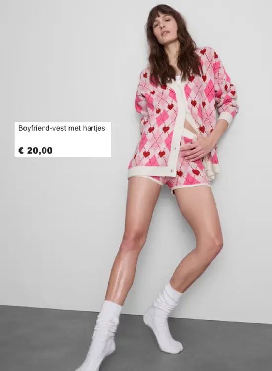 Aanbieding: Boyfriend-vest met hartjes