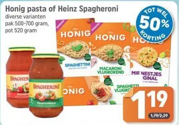 Aanbieding: Honig pasta of Heinz Spagheroni