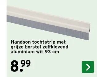Aanbieding: Handson tochtstrip met grijze borstel zelfkle