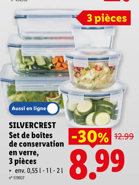 Offre: Set de boîtes de conservation en verre