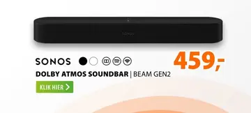 Aanbieding: Sonos BEAM Gen2 Zwart