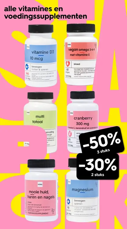 Aanbieding: alle vitamines en voedingssupplementen