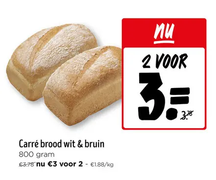 Promotie: Carré brood wit & bruin