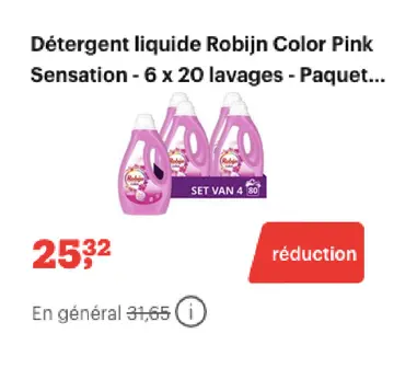 Offre: Détergent liquide Robijn Color Pink Sensation