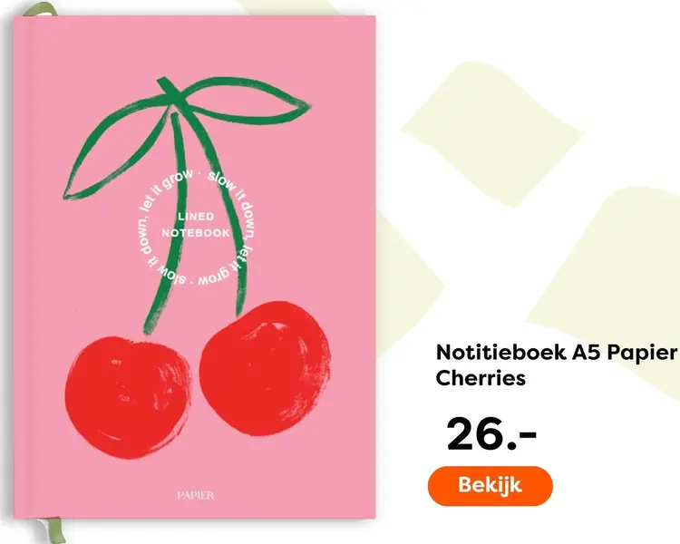 Aanbieding: Notitieboek A5 Papier Cherries
