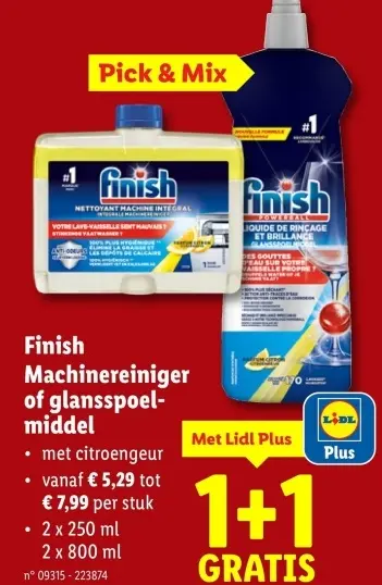Promotie: Finish Machinereiniger of glansspoelmiddel