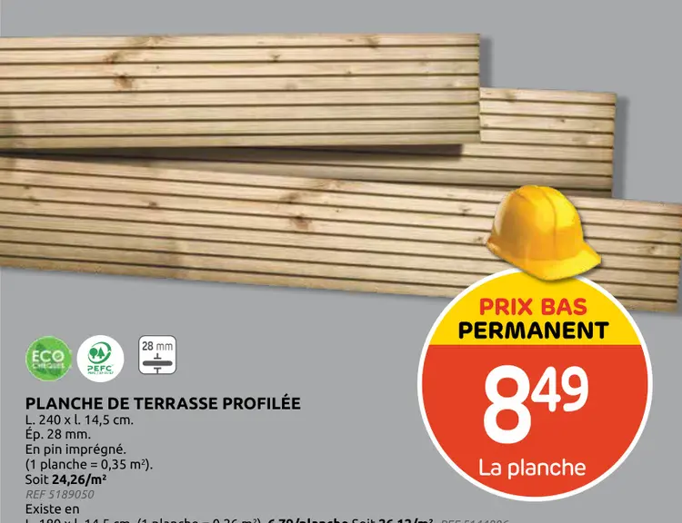 Promotie: Planche de terrasse profilée