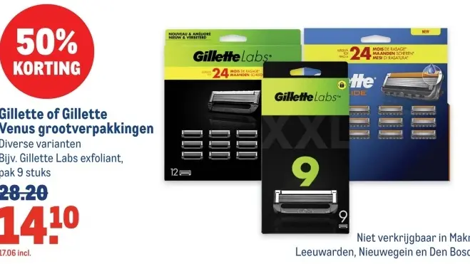 Aanbieding: Gillette of Gillette Venus grootverpakkingen