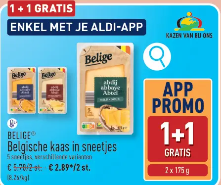 Promotie: Belige Belgische kaas in sneetjes