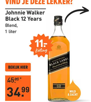 Aanbieding: Johnnie Walker Black 12 Years