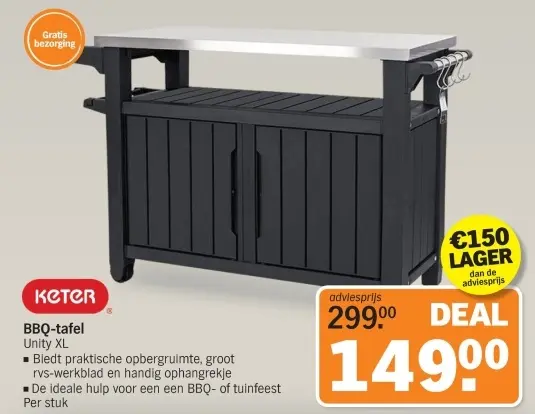 Aanbieding: BBQ-tafel Unity XL