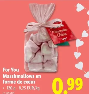 Offre: Marshmallows en forme de coeur