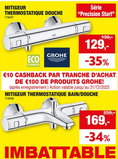 Offre: GROHE Precision Start mitigeur thermostatique douche