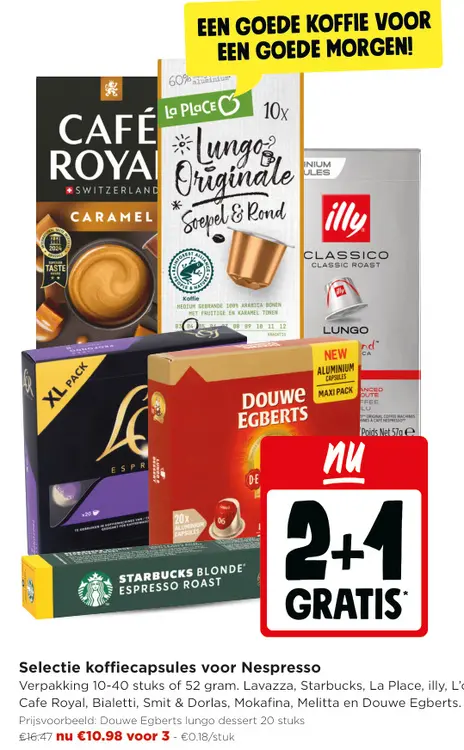 Promotie: Selectie koffiecapsules voor Nespresso