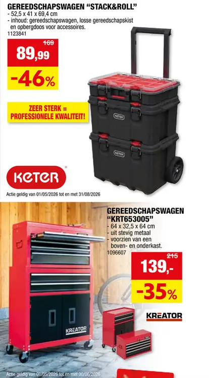 Promotie: Kreator KRT653005 gereedschapswagen