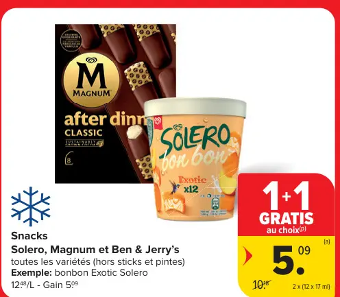 Offre: Solero, Magnum et Ben & Jerry's