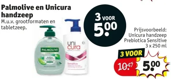 Aanbieding: Palmolive en Unicura handzeep
