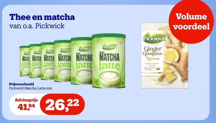 Promotie: Thee en matcha van o.a. Pickwick