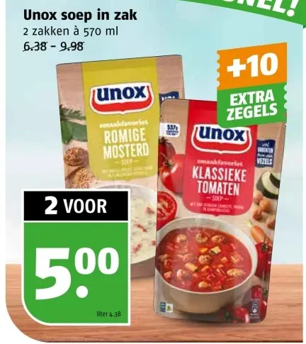 Aanbieding: Unox soep in zak