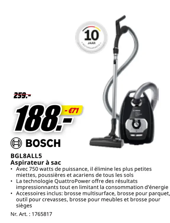 Offre: BGL8ALL5 Aspirateur à sac