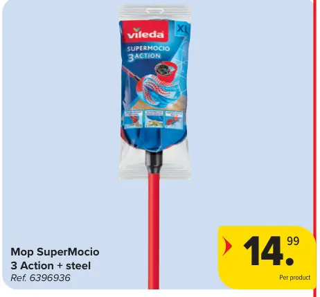 Promotie: Mop SuperMocio 3 Action + steel
