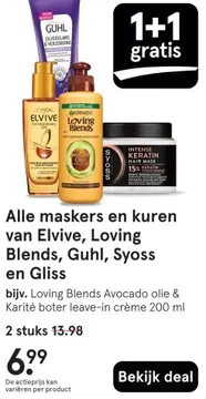 Aanbieding: Alle maskers en kuren van Elvive, Loving Blends, Guhl, Syoss en Gliss