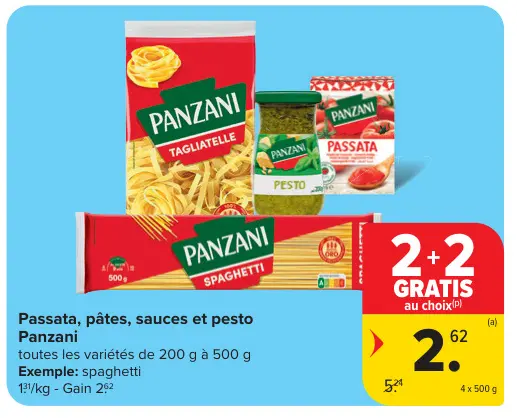 Offre: Passata, pâtes, sauces et pesto