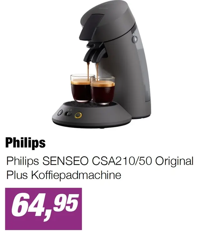 Aanbieding: Philips SENSEO CSA210/50 Original Plus Koffiepadmachine