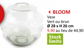 Offre: Vase Bloom H26cm - verre - vert