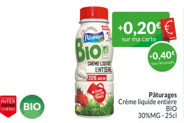 Offre: Crème liquide entière BIO