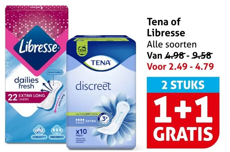 Aanbieding: Tena of Libresse alle soorten