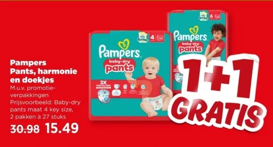 Aanbieding: Pampers Pants, harmonie en doekjes