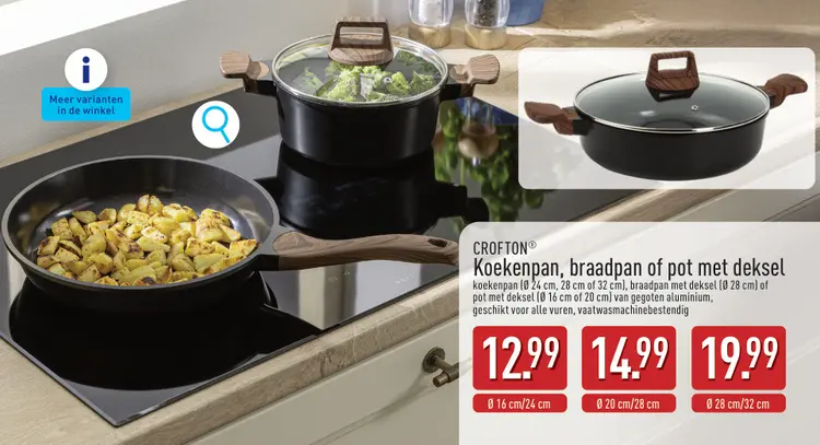 Promotie: Koekenpan, braadpan of pot met deksel