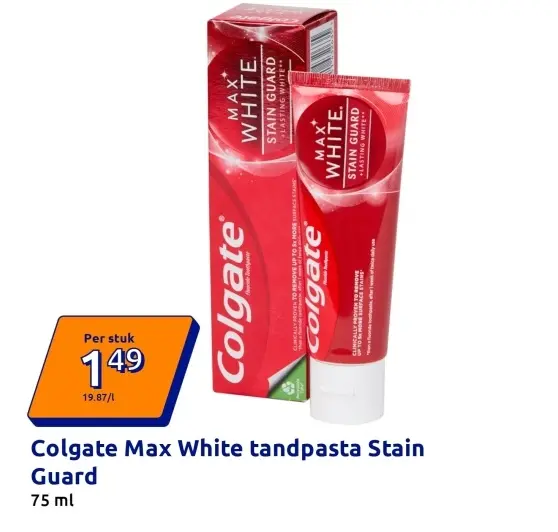 Promotie: Colgate Max White tandpasta Stain Guard