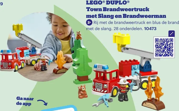 Aanbieding: Town Brandweertruck met Slang en Brandweerman