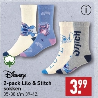 Aanbieding: 2 - pack Lilo & Stitch sokken