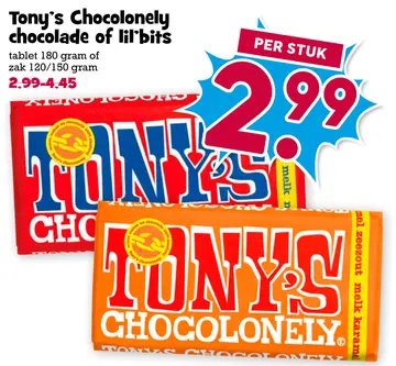 Aanbieding: Tony's Chocolonely chocolade of lil'bits