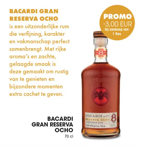 Promotie: Bacardi gran reserva ocho