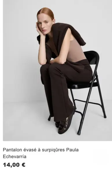 Offre: Pantalon évasé à surpiqûres