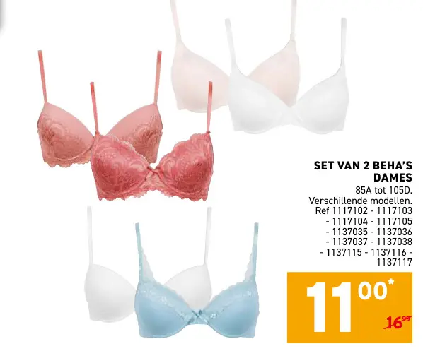 Promotie: Set van 2 beha's dames
