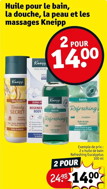 Offre: Huile pour le bain, la douche, la peau et les massages