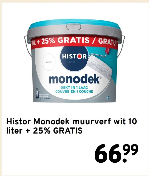 Aanbieding: Histor Monodek muurverf wit