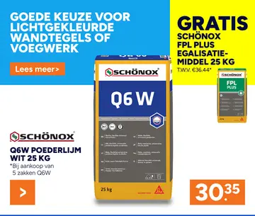 Aanbieding: SCHÖNOX Q6 W Veelzijdige Poederlijm Wit 25kg