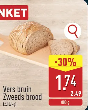 Aanbieding: Vers bruin Zweeds brood