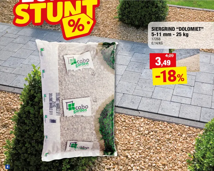 Promotie: Dolomiet 5-11 mm 25kg wit